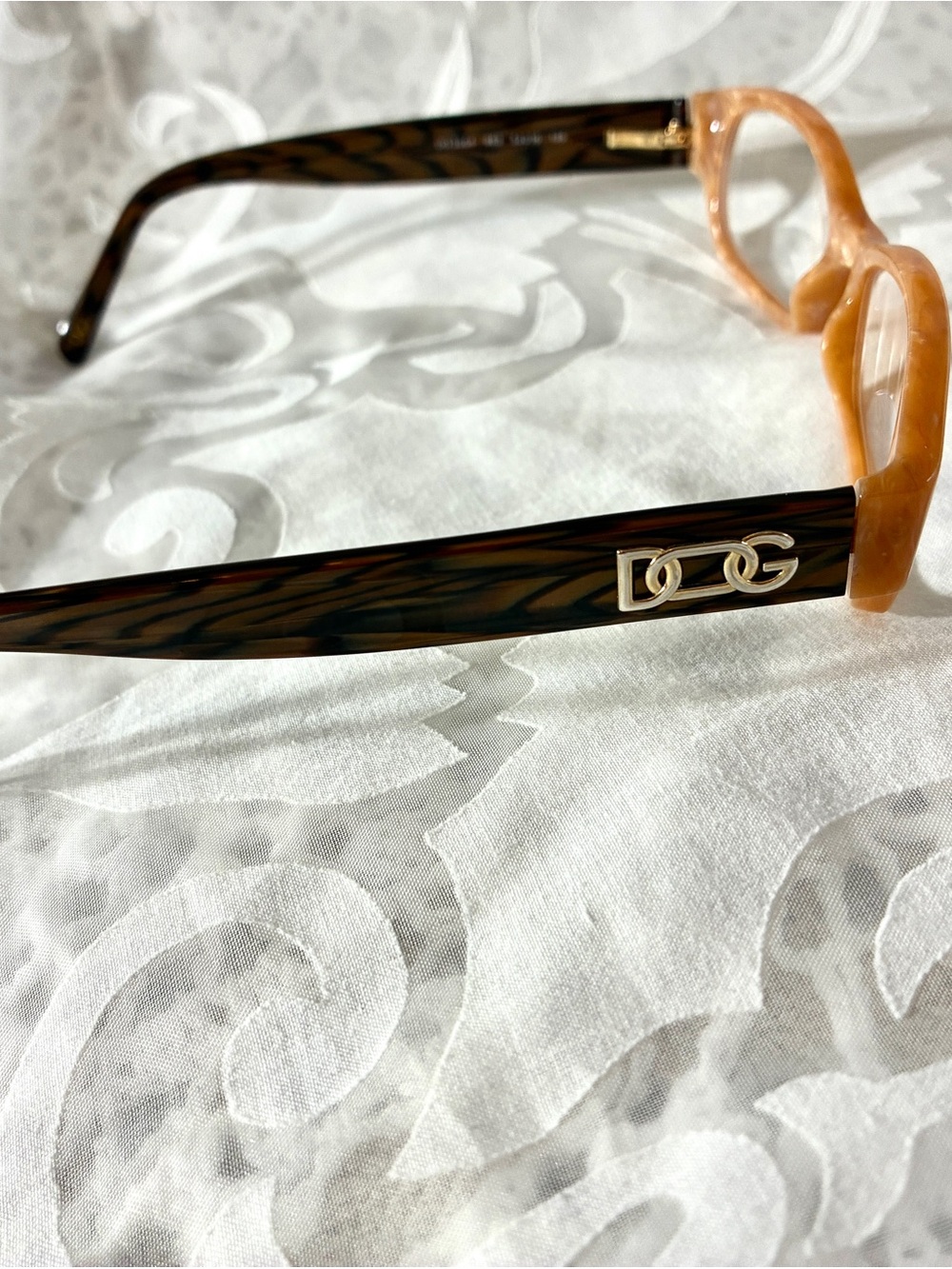 Dolce & Gabbana Tortoise Arms with Peach Frames Eyeglasses